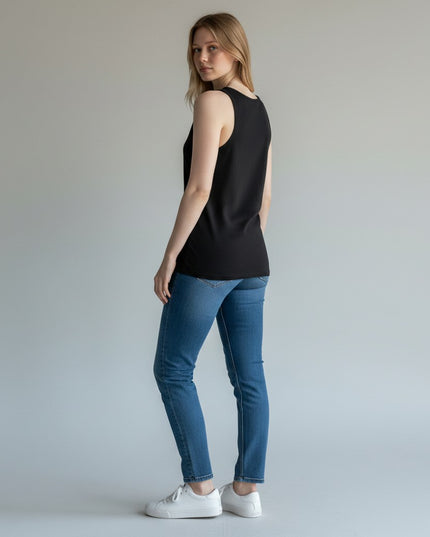 GYM PANTHERS black 100% combed and ringspun cotton classic tank top for women, side-seamed for a flattering fit.