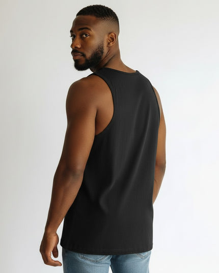 GYM PANTHERS black men's performance tank top, made from ultra-soft combed and ringspun cotton or tri-blend fabric for breathability. Athletic cut with side seams for a modern fit.