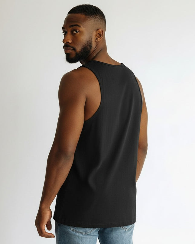 GYM PANTHERS black men's performance tank top, made from ultra-soft combed and ringspun cotton or tri-blend fabric for breathability. Athletic cut with side seams for a modern fit.