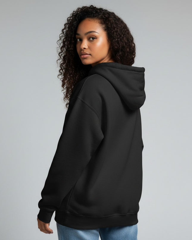 GYM PANTHERS black premium cotton blend women's hoodie with double-lined hood and pouch pocket.
