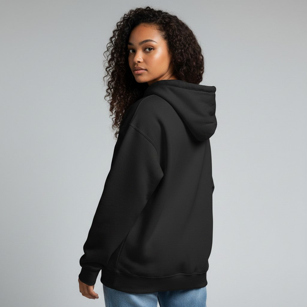 GYM PANTHERS black premium cotton blend women's hoodie with double-lined hood and pouch pocket.