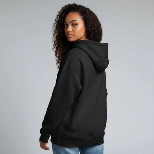 GYM PANTHERS black premium cotton blend women's hoodie with double-lined hood and pouch pocket.