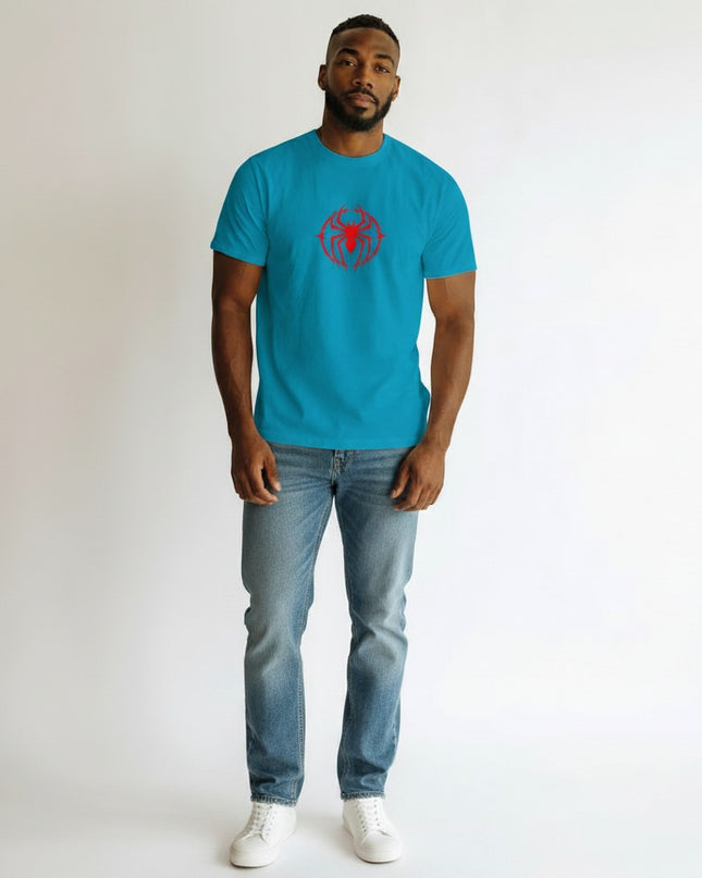 GYM PANTHERS Inferno Venom T-Shirt in teal with a red spider graphic. Short sleeves, crew neck, 100% cotton.