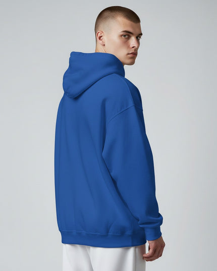 GYM PANTHERS Men's royal blue essential hoodie with double-lined hood and matching drawcord.
