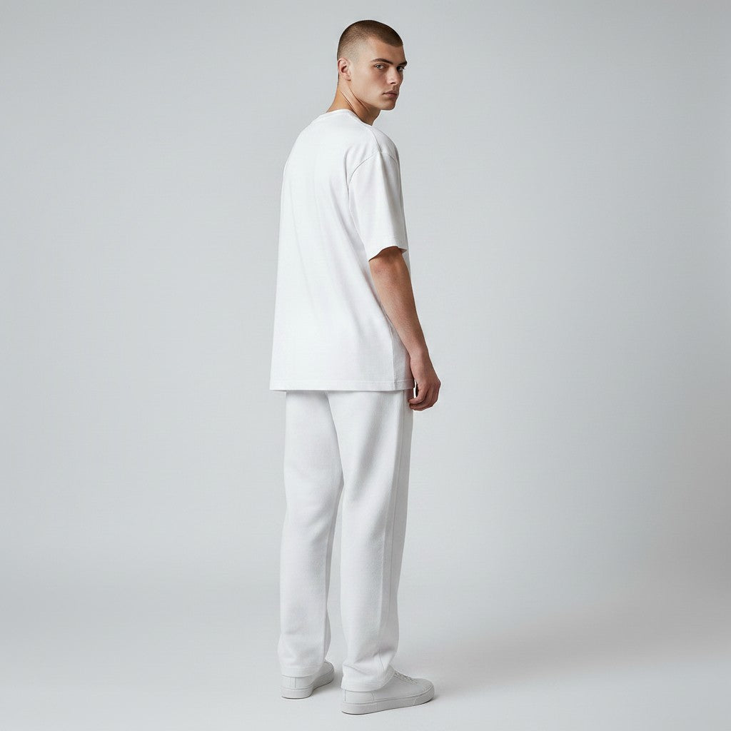 GYM PANTHERS Ultra Premium white 100% combed and ring-spun cotton t-shirt with short sleeves and crew neck.