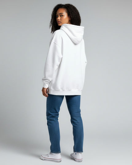 GYM PANTHERS white premium cotton blend women's hoodie with double-lined hood and pouch pocket.