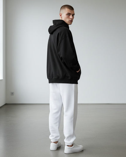 GYM PANTHERS black cotton-blend hoodie with a smooth finish, designed for comfort and durability.