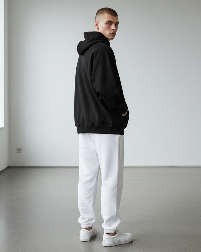 GYM PANTHERS black cotton-blend hoodie with a smooth finish, designed for comfort and durability.