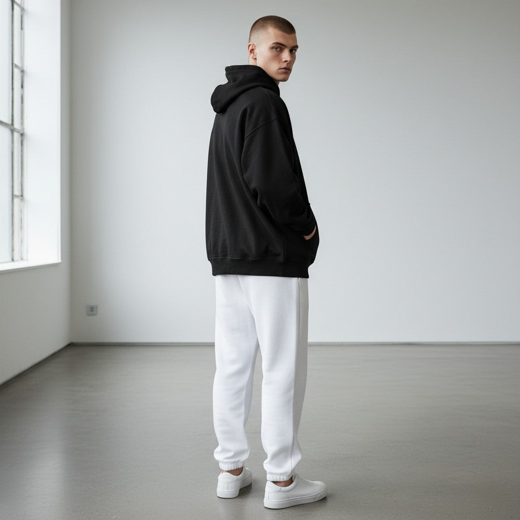 GYM PANTHERS black cotton-blend hoodie with a smooth finish, designed for comfort and durability.