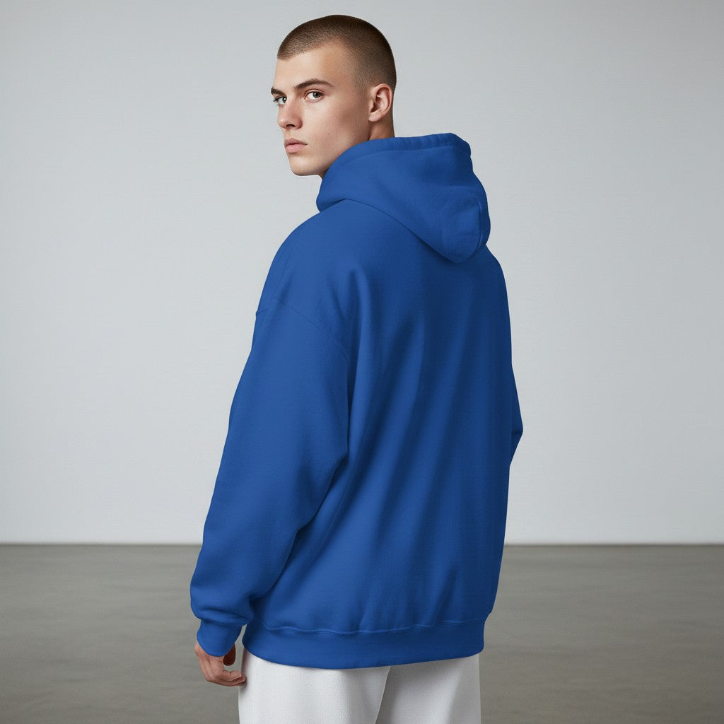 GYM PANTHERS blue cotton-blend hoodie with a smooth finish and structured fit, perfect for training or casual wear.