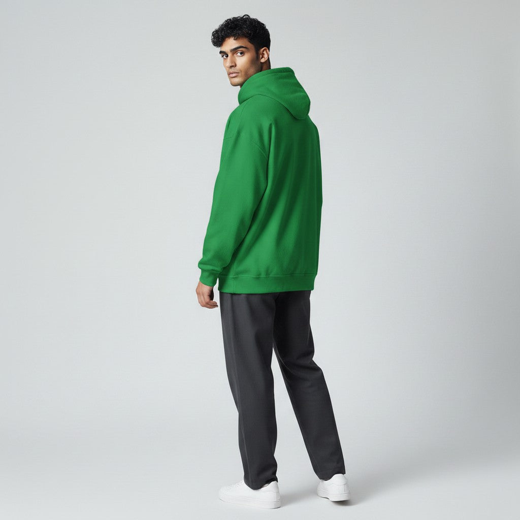 GYM PANTHERS bright green unisex pullover hoodie with a relaxed fit and cuffed sleeves.