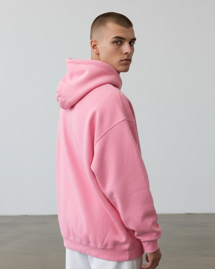 GYM PANTHERS pink cotton-blend hoodie with a smooth finish and structured fit. Ideal for casual wear or training.