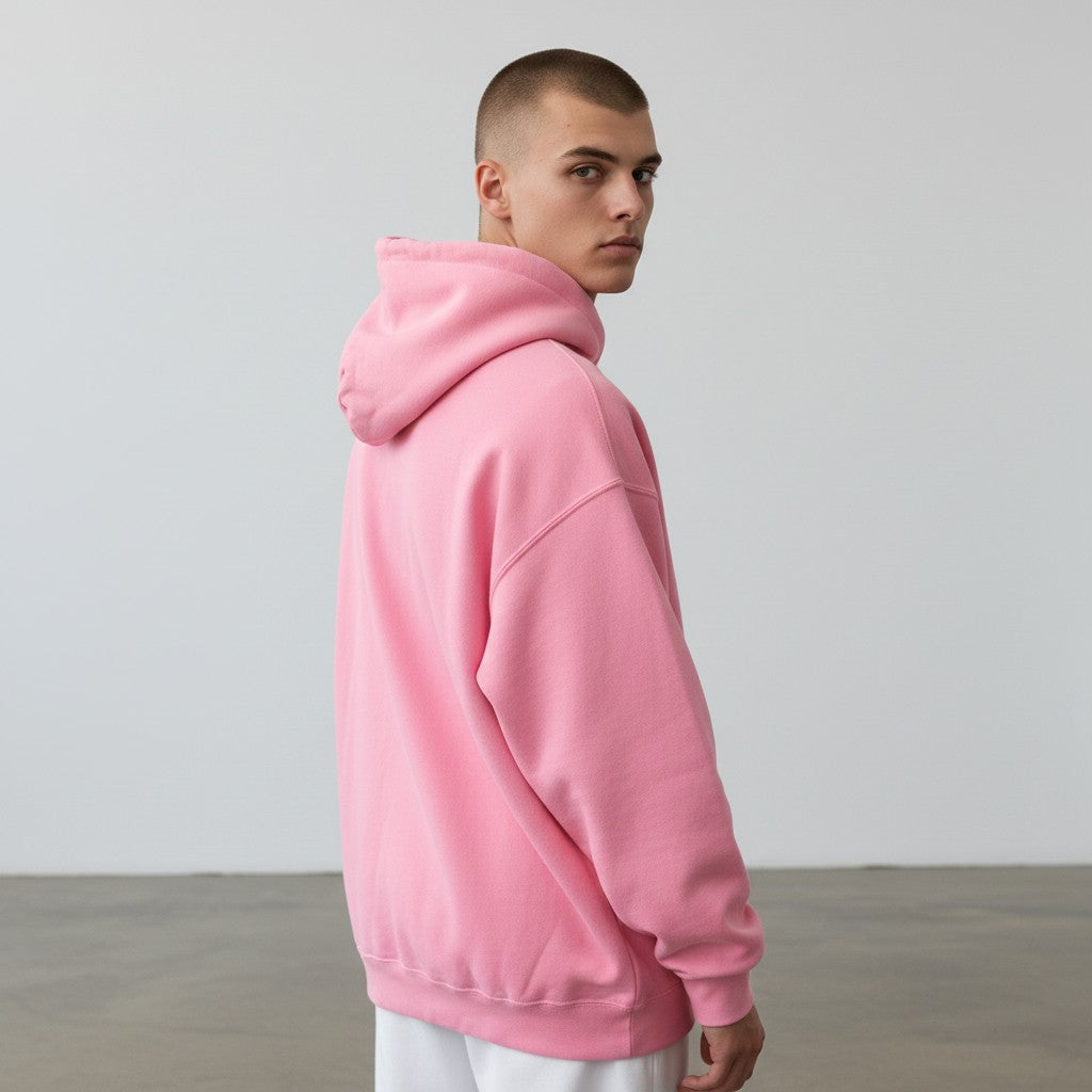 GYM PANTHERS pink cotton-blend hoodie with a smooth finish and structured fit. Ideal for casual wear or training.