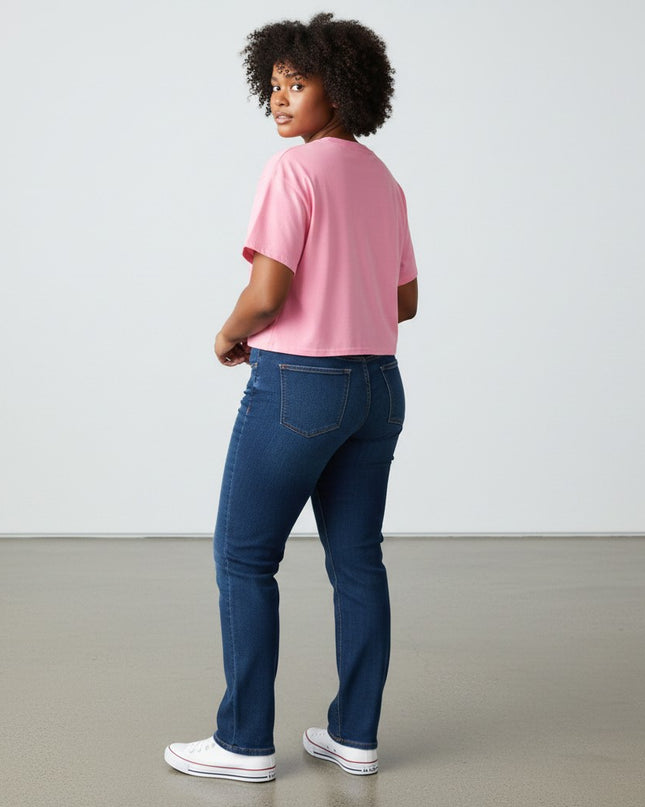 GYM PANTHERS pink combed cotton relaxed fit cropped t-shirt with dropped shoulders.